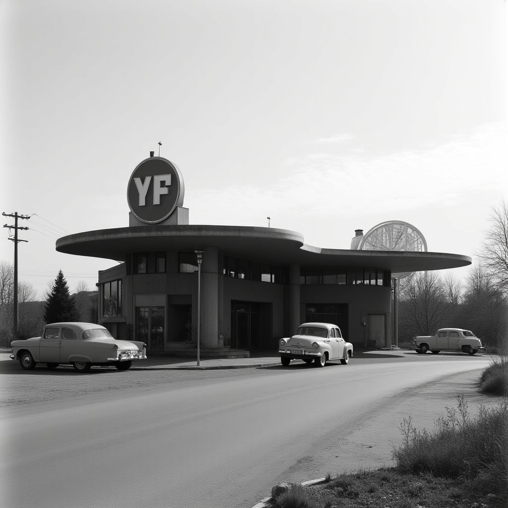 Estación YPF histórica de los años 50