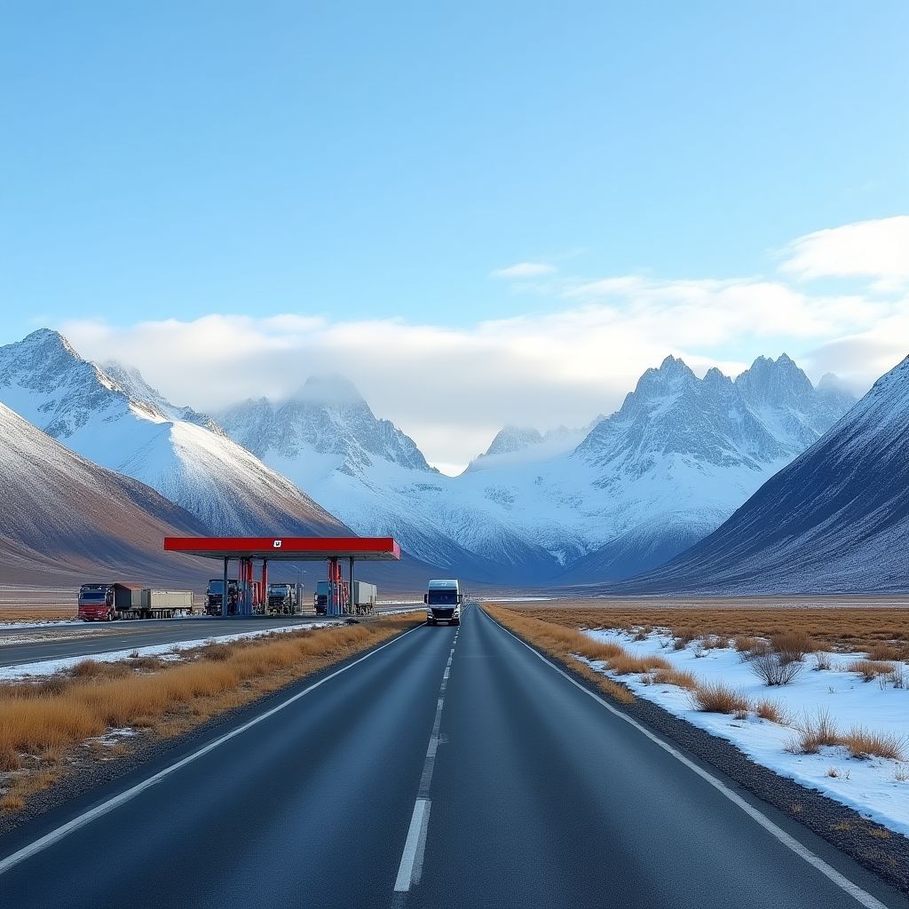 Estación YPF en ruta patagónica